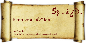 Szentner Ákos névjegykártya
